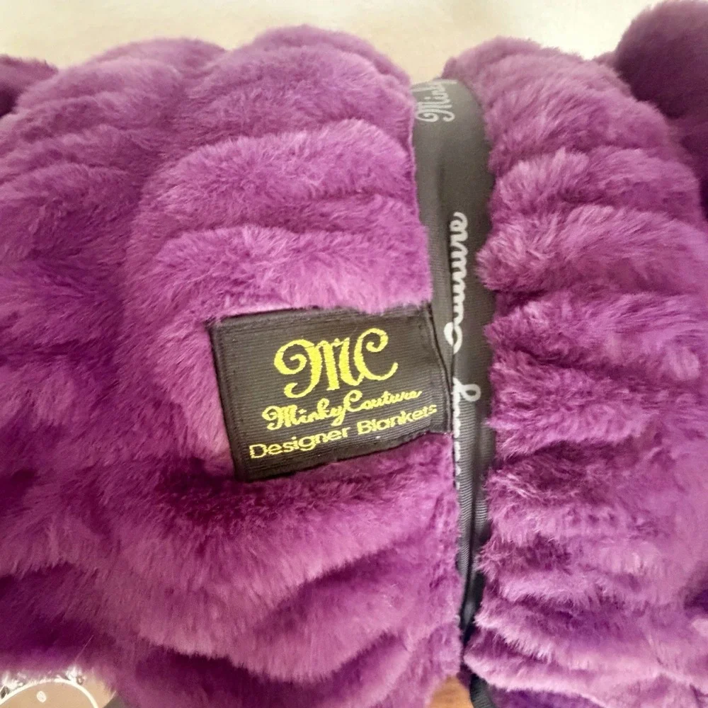 Minky Couture Grande Purple Plush Blanket 60x84 New With Tags Luxury